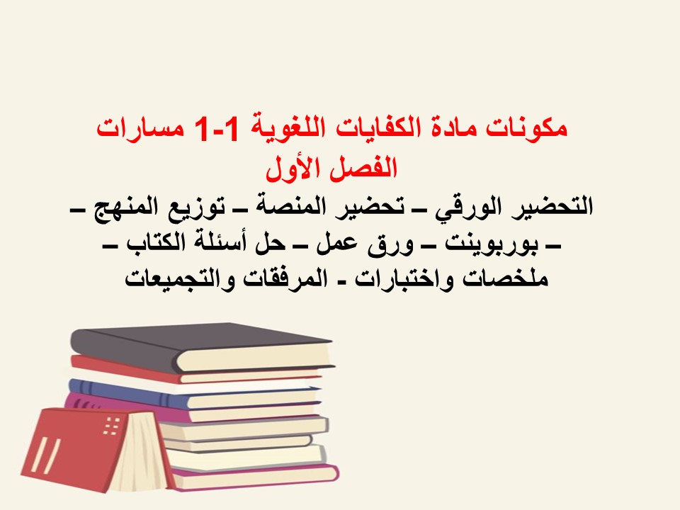 مفردات الدرس الكفايات اللغوية 1-1 مسارات الفصل الأول مدرستي