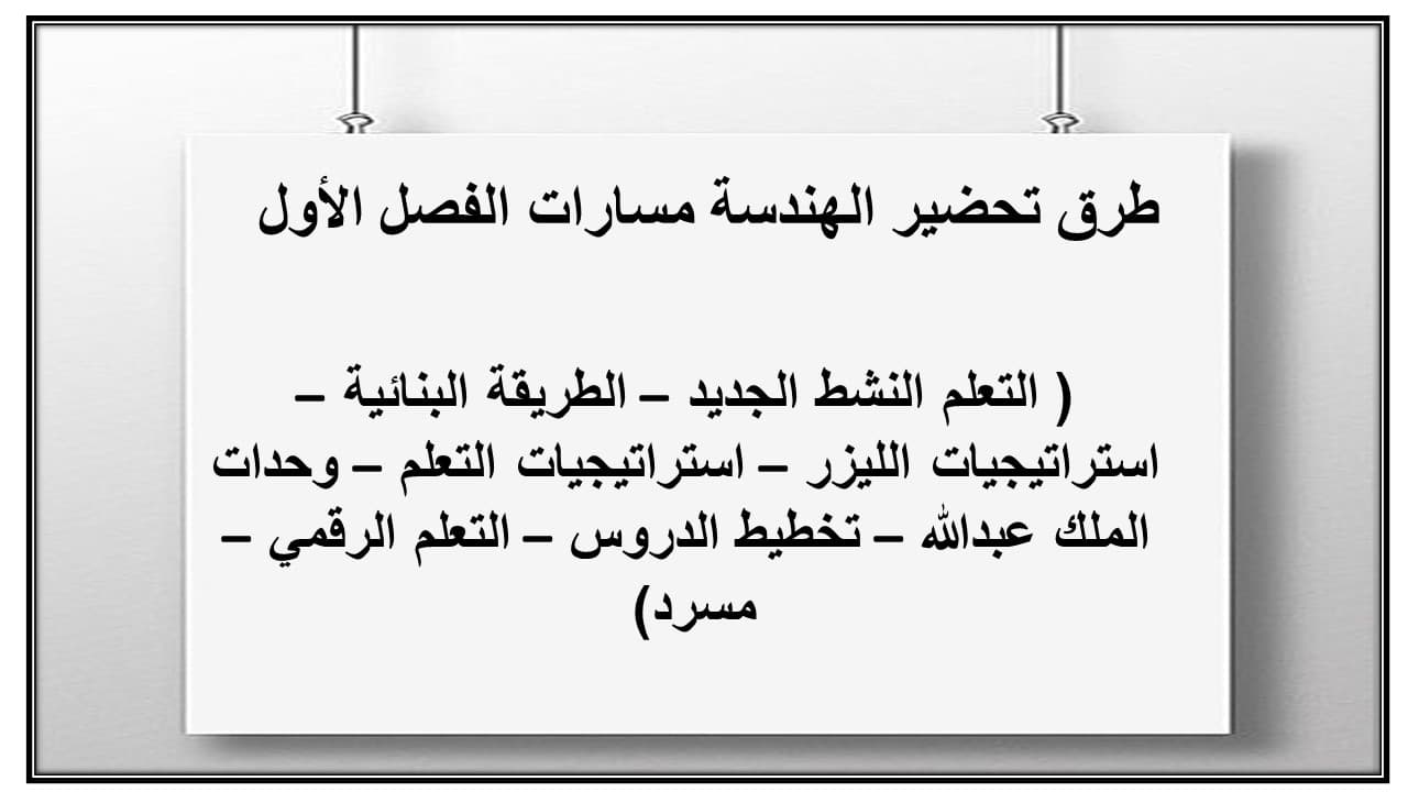 مفردات الدرس الهندسة مسارات الفصل الأول مدرستي