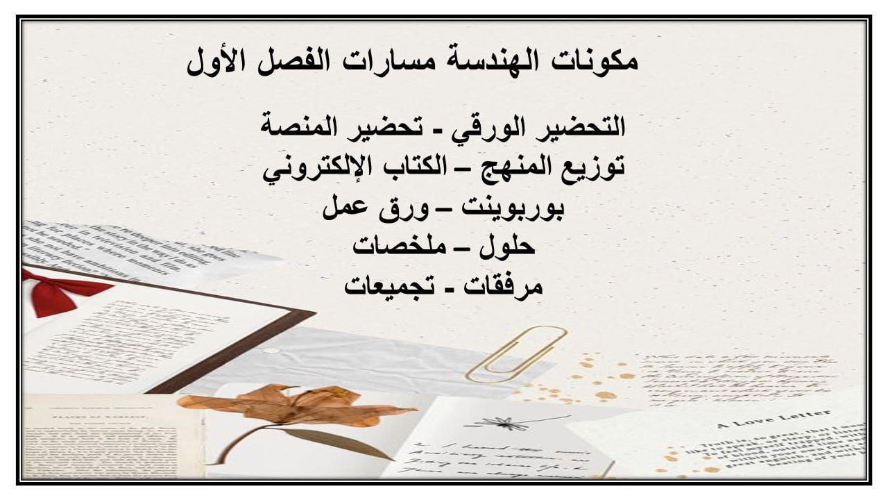 مفردات الدرس الهندسة مسارات الفصل الأول مدرستي