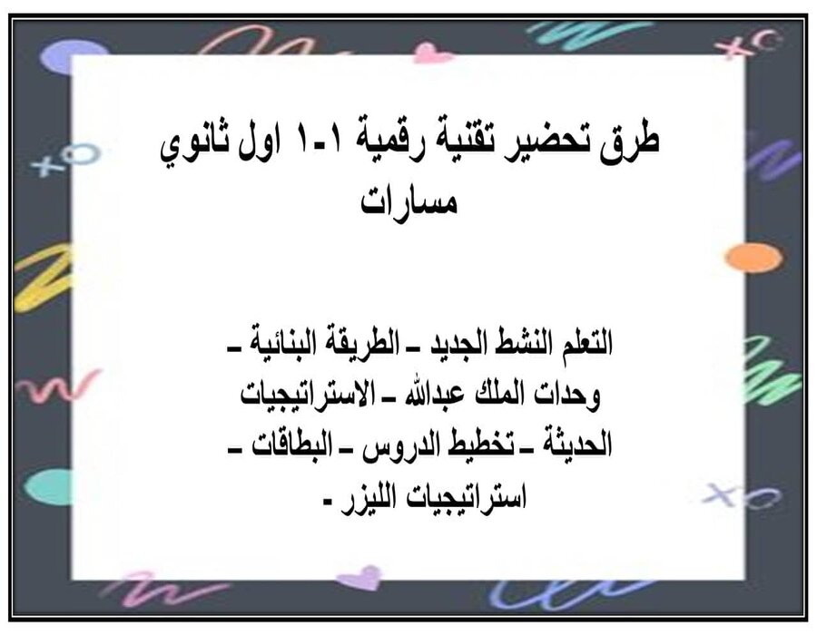 مفردات الدرس تقنية رقمية 1-1 مسارات الفصل الأول مدرستي