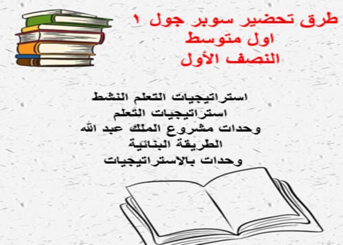 مفردات الدرس سوبر جول أول متوسط الفصل الأول مدرستي