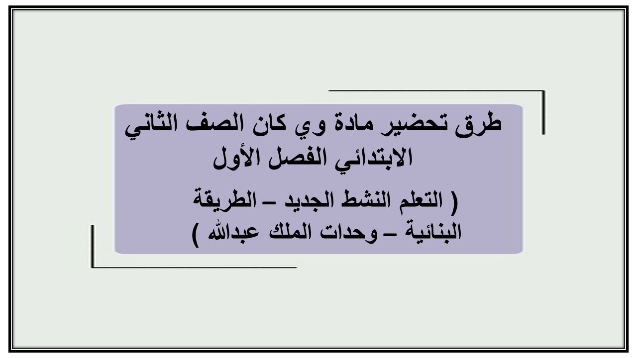 مفردات الدرس وي كان الصف الثاني الابتدائي الفصل الأول مدرستي