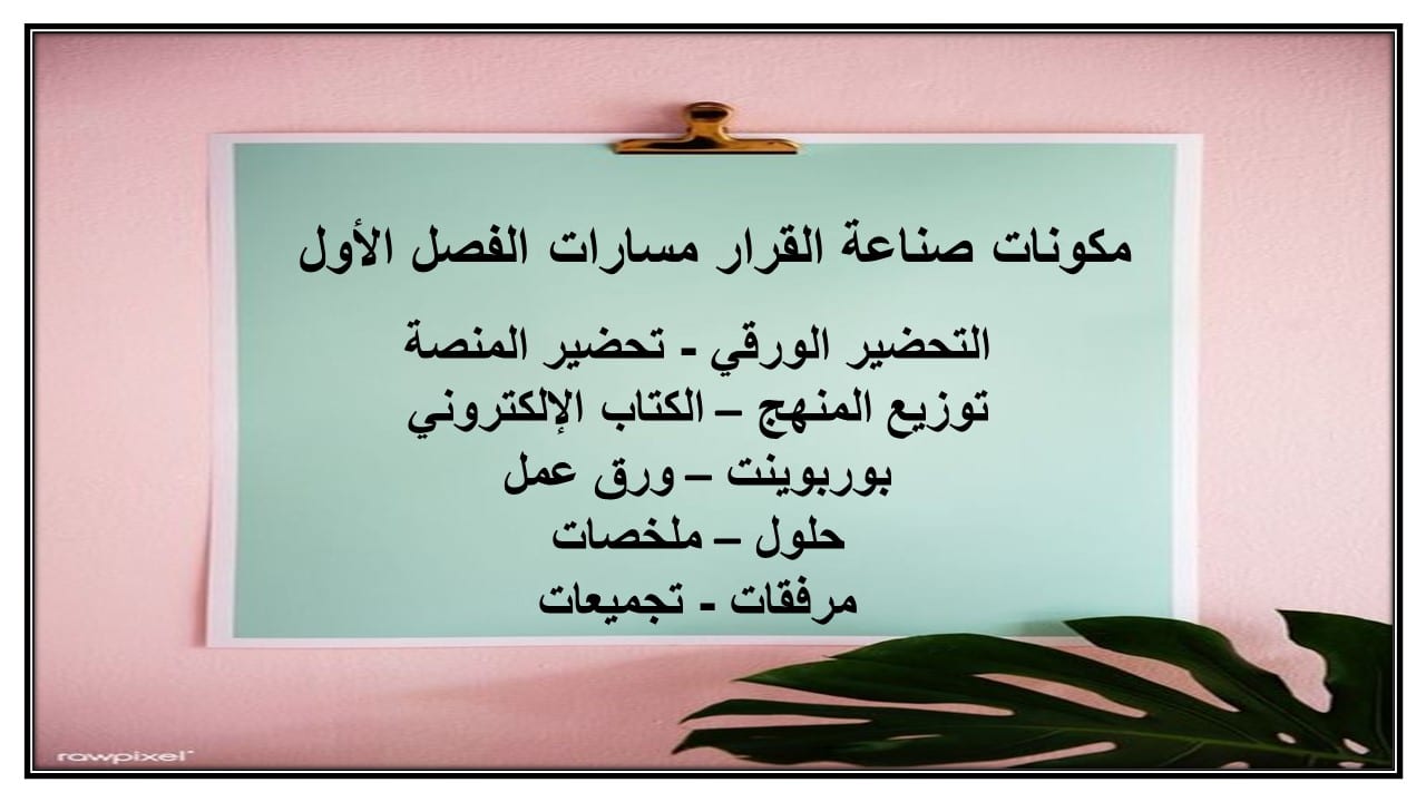 مهارات التفكير صناعة القرار مسارات الفصل الأول مدرستي