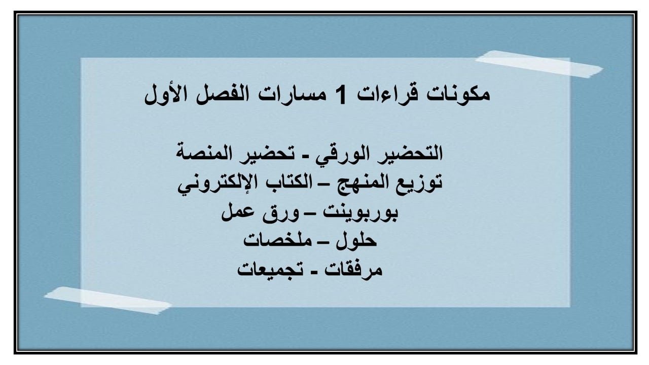 واجبات قراءات 1 مسارات الفصل الأول مدرستي