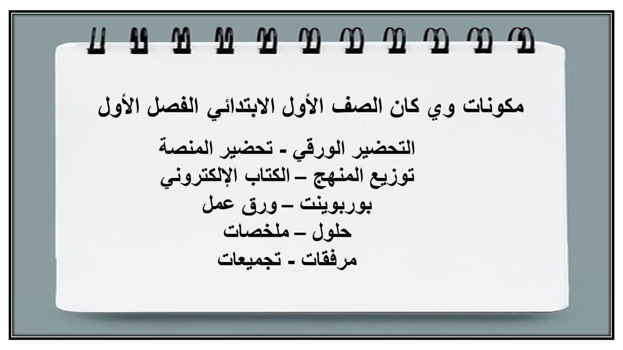 واجبات وي كان الصف الأول الابتدائي الفصل الأول مدرستي