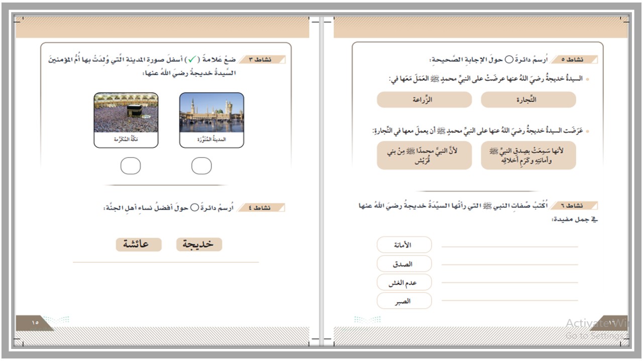 مفردات الدرس مهارات مهنية تربية فكرية الصف الأول ثانوي الفصل الأول مدرستي 