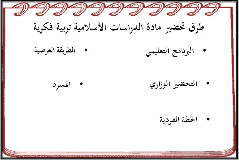 مهارات التفكير الدراسات الاسلامية التربية الفكرية الفصل الأول مدرستي
