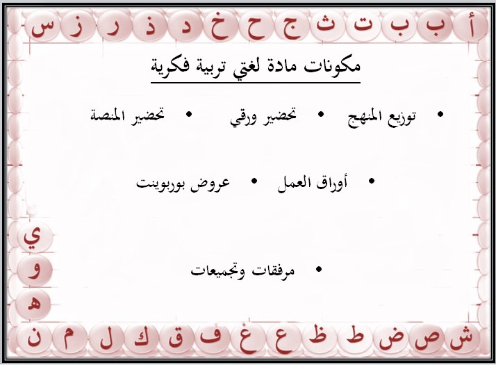 واجبات لغتي التربية الفكرية الفصل الأول مدرستي