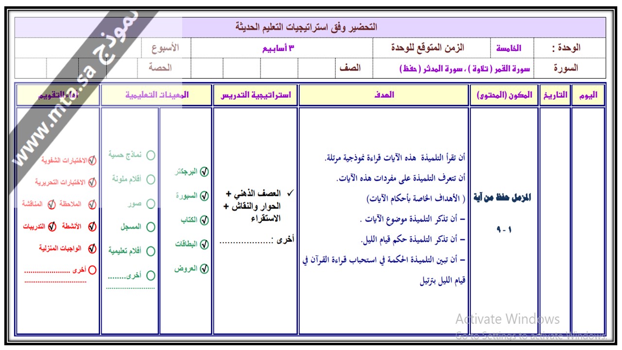اثراءات منصه مدرستي القرآن الكريم الصف الرابع الابتدائي الفصل الثاني