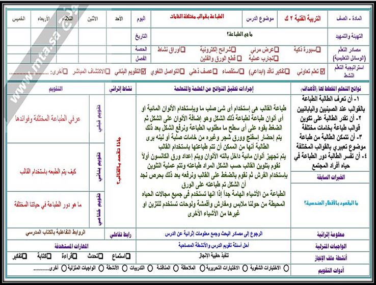 اختبار منصة مدرستى تربية فنية التعليم المستمر الفصل الثاني
