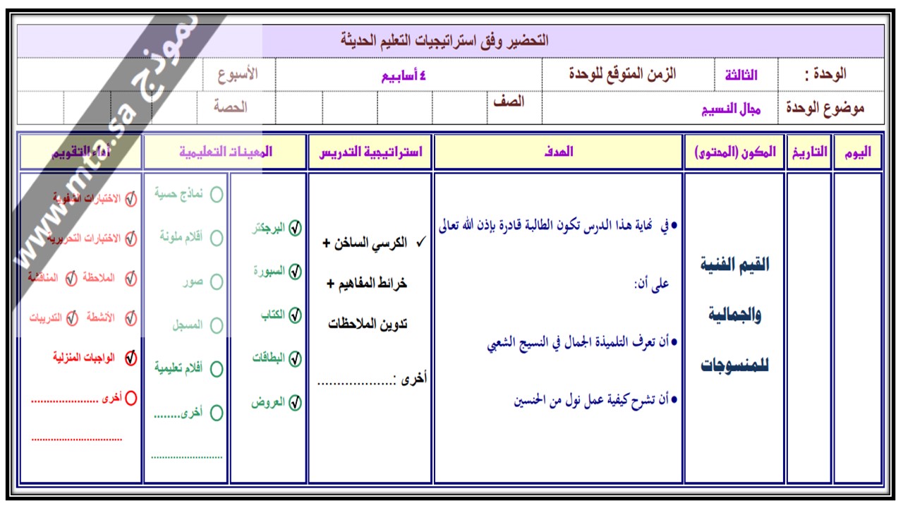 اختبار منصه مدرستى تربية فنية أول متوسط الفصل الثاني 