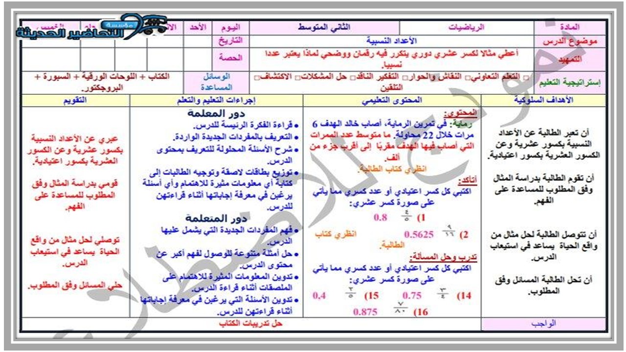 اغلاق الدرس منصة مدرستي رياضيات ثاني متوسط الفصل الثاني