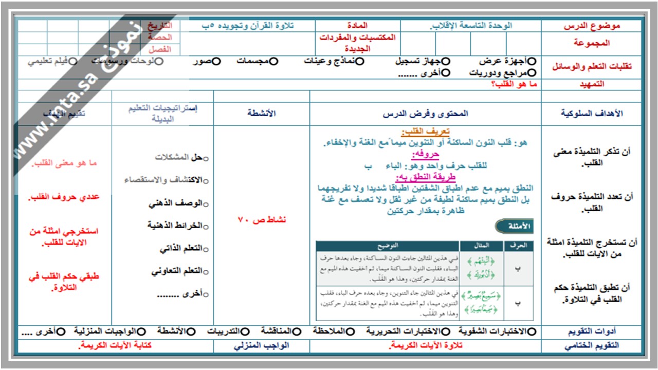 اغلاق الدرس منصة مدرستي مادة قرآن كريم الصف الخامس الابتدائي الفصل الثاني