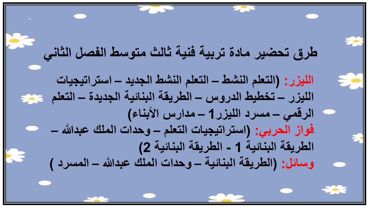 مفردات الدرس منصه مدرستى مادة تربية فنية ثالث متوسط الفصل الثاني