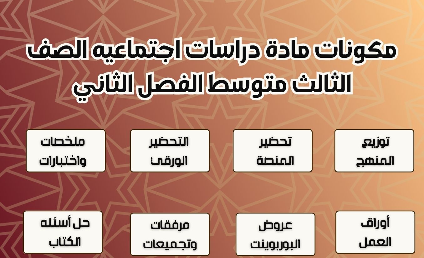 تحضير منصة مدرستى دراسات اجتماعيه الصف الثالث متوسط الفصل الثاني