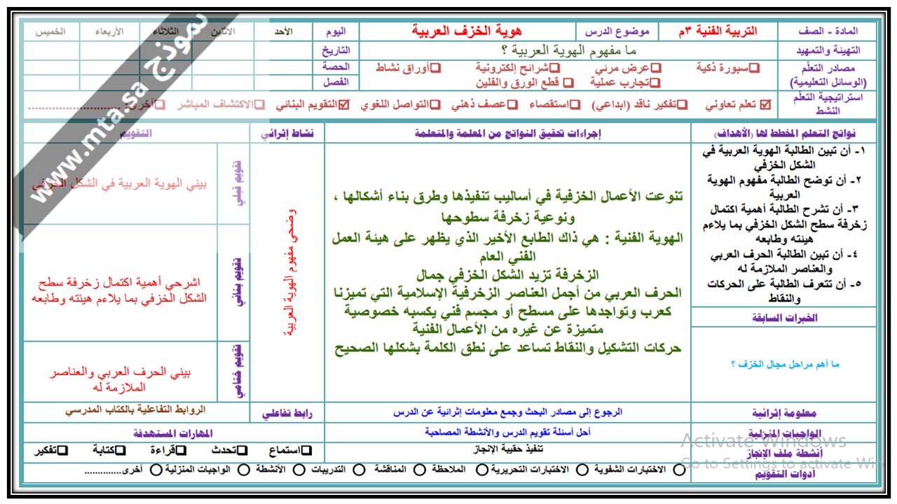 مهارات التفكير منصة مدرستي تربية الفنية ثالث متوسط الفصل الثاني مهارات التفكير منصة مدرستي تربية الفنية ثالث متوسط الفصل الثاني
