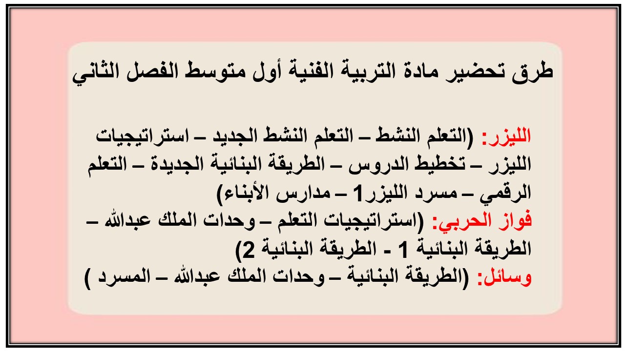 مهارات التفكير منصه مدرستي التربية الفنية أول متوسط الفصل الثاني