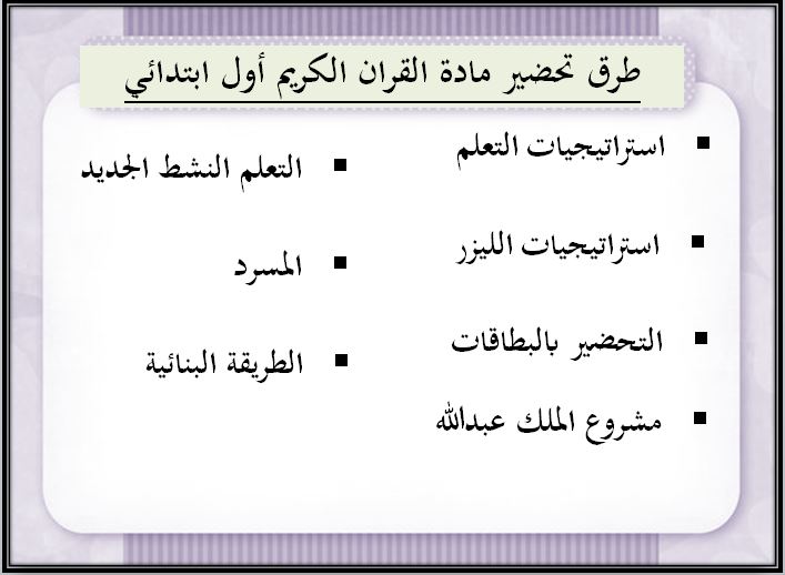 واجبات منصة مدرستي القرآن الكريم الصف الأول الابتدائي الفصل الثاني