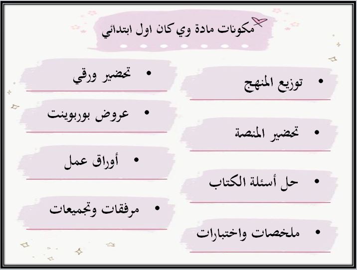 واجبات منصة مدرستي وي كان الصف الأول الابتدائي الفصل الثاني واجبات منصة مدرستي وي كان الصف الأول الابتدائي الفصل الثاني