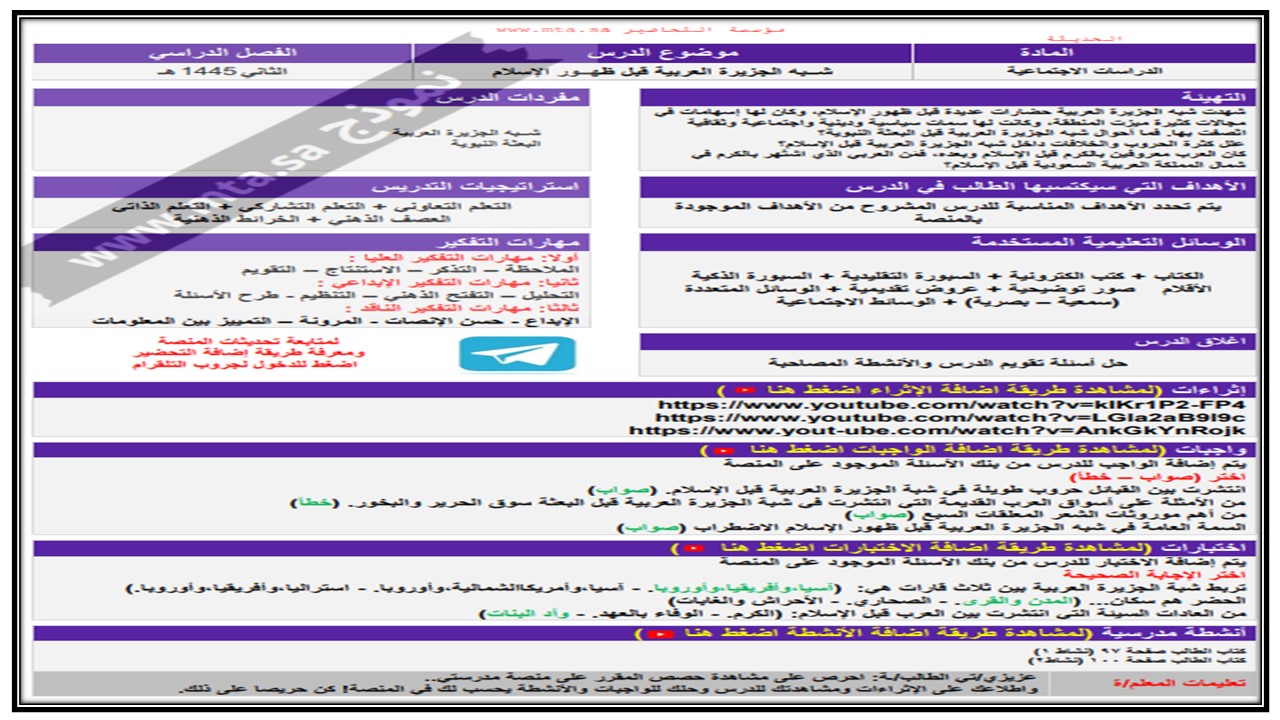 إغلاق الدرس منصة مدرستي اجتماعيات الصف الأول متوسط الفصل الثاني