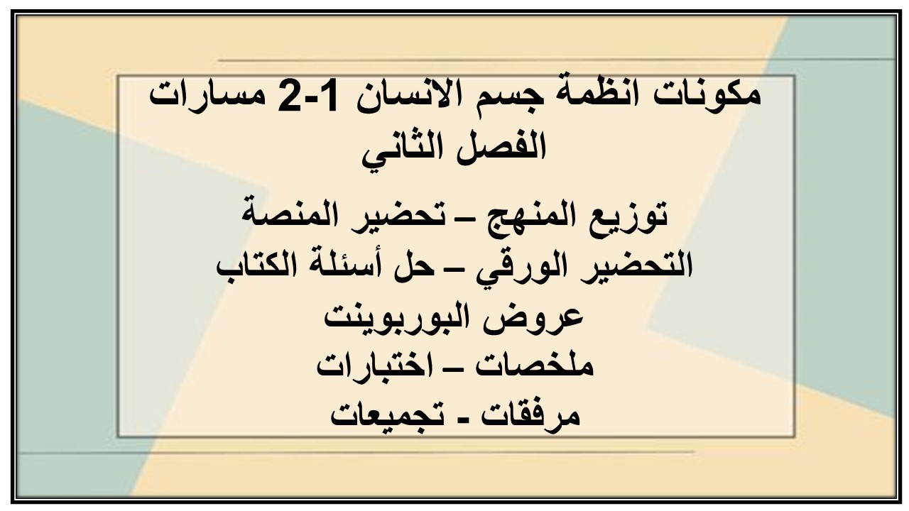 اغلاق الدرس منصة مدرستي انظمة جسم الانسان 1-2 مسارات الفصل الثاني اغلاق الدرس منصة مدرستي انظمة جسم الانسان 1-2 مسارات الفصل الثاني