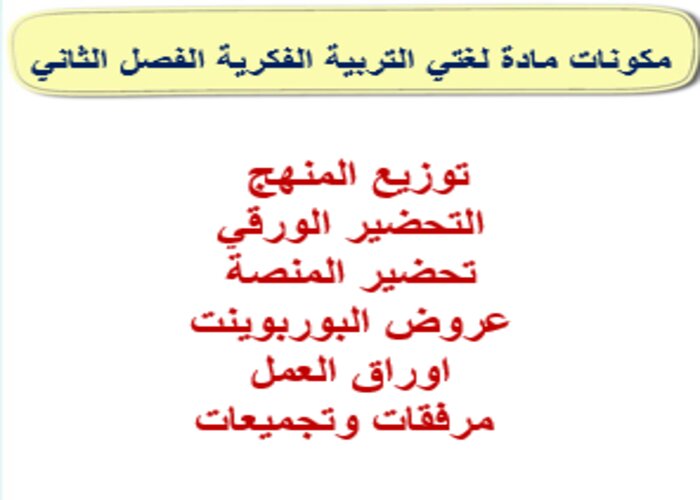 اغلاق الدرس منصة مدرستي لغتي التربية الفكرية الفصل الثاني