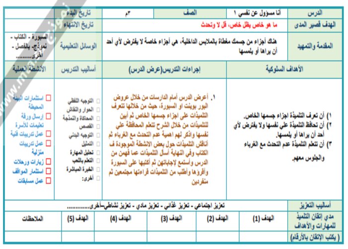 اغلاق الدرس منصة مدرستي مهارات الحياتية والأسرية التربية الفكرية الفصل الثاني