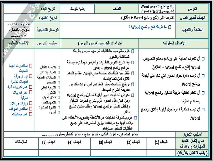 اغلاق الدرس منصة مدرستي مهارات رقمية التربية الفكرية الفصل الثاني