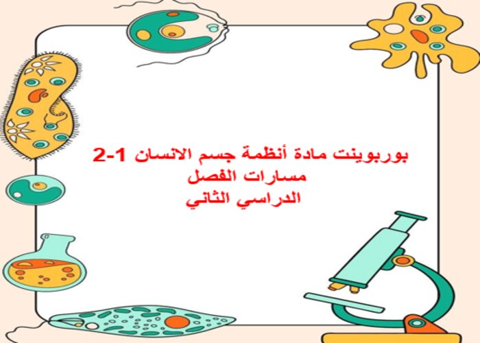 بوربوينت مادة أنظمة جسم الانسان 1-2 مسارات الفصل الدراسي الثاني