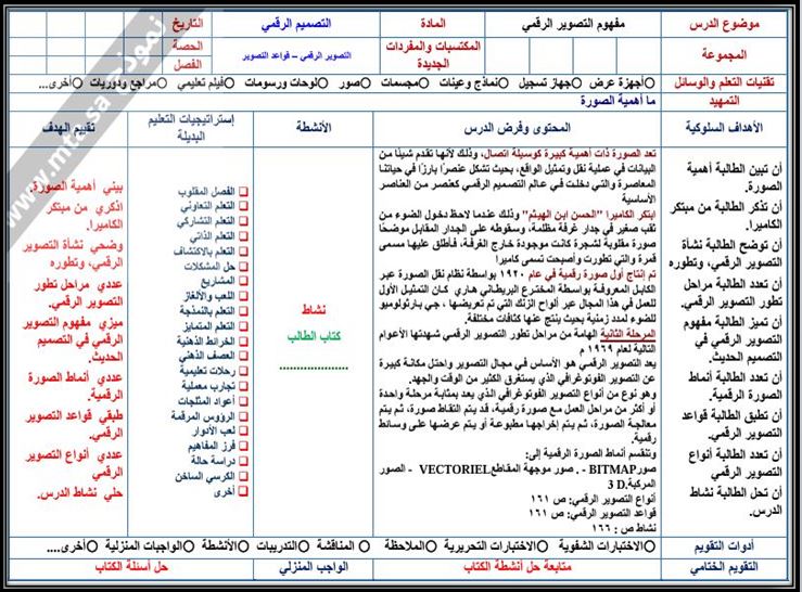 بوربوينت مادة التصميم الرقمي مسارات ثالث الثانوي ف2