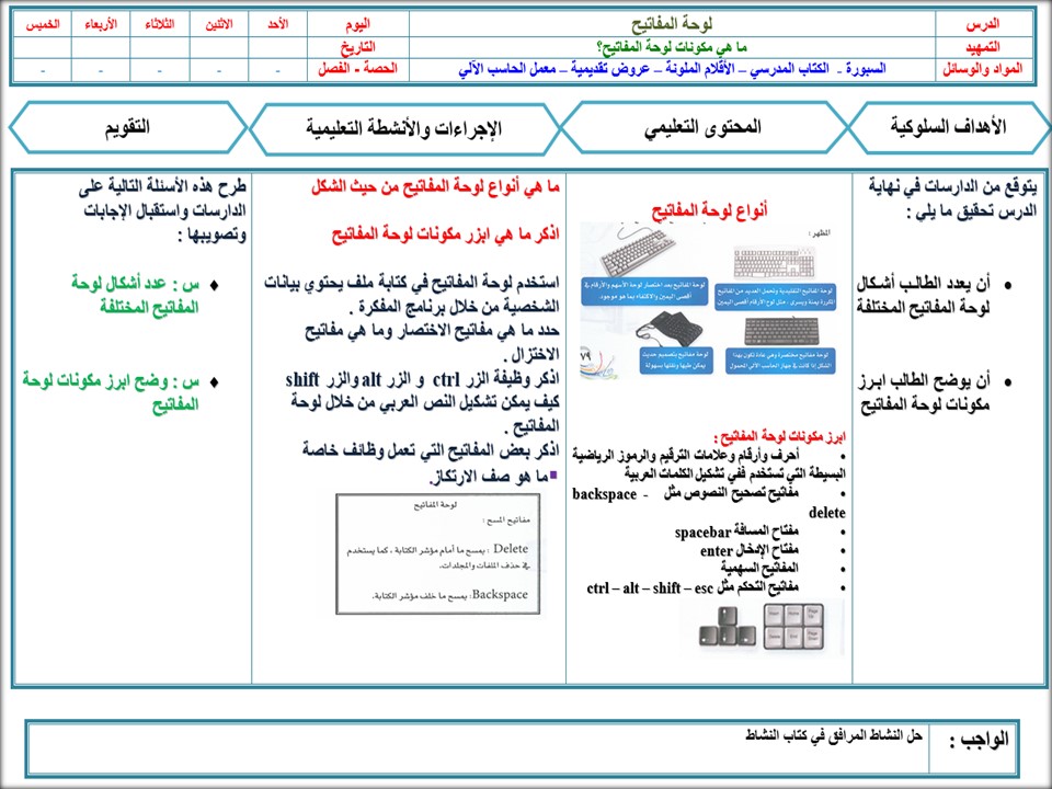 تحضير منصة مدرستي الحاسب الآلي ثالث التعليم المستمر الفصل الثاني