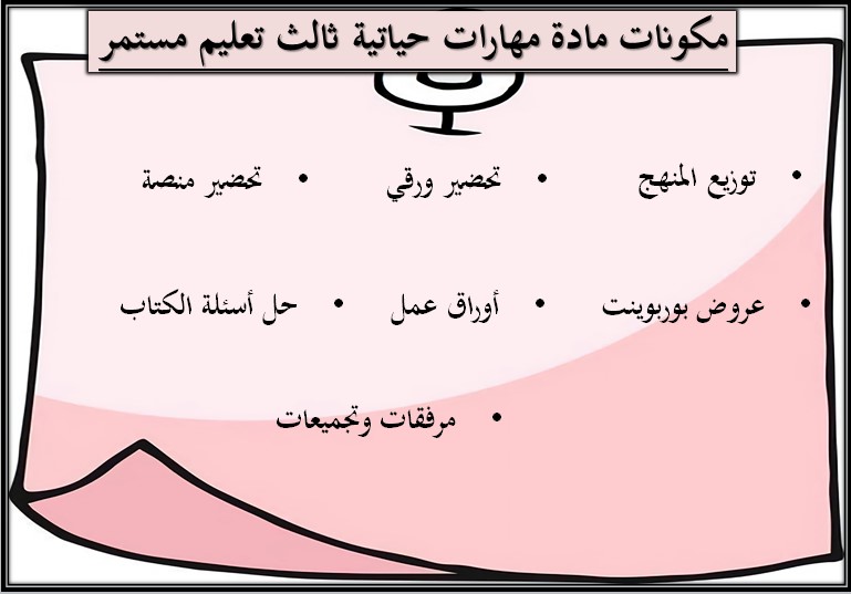 تحضير منصة مدرستي حياتية ثالث التعليم المستمر الفصل الثاني