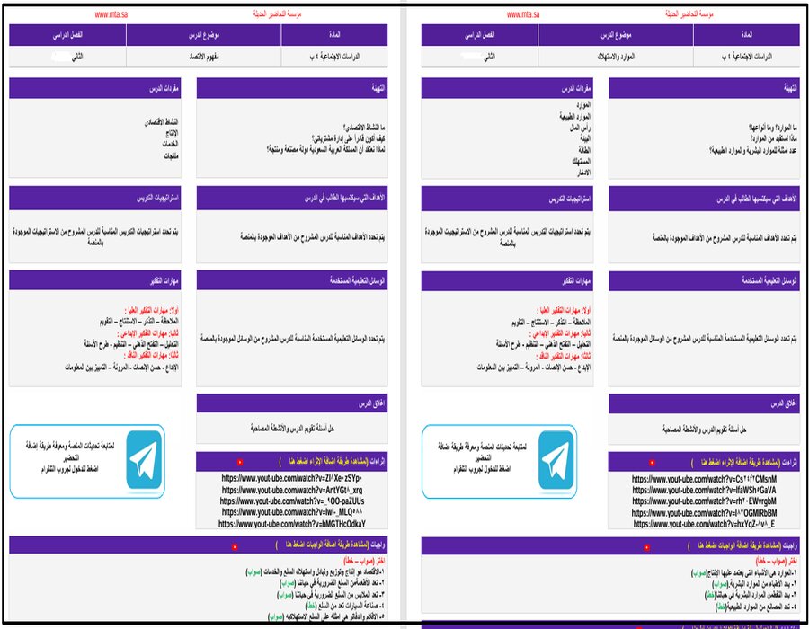 تحضير منصه مدرستى دراسات اجتماعية الصف الرابع الابتدائي الفصل الثاني