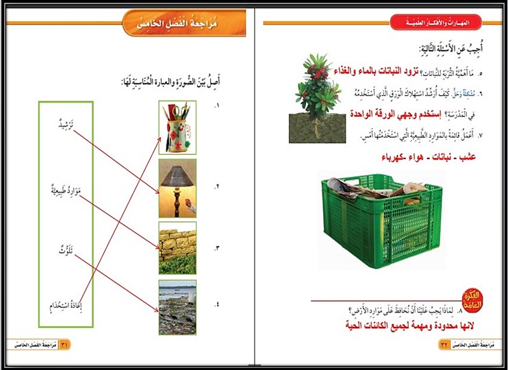 توزيع علوم اول ابتدائي ف2 الفصل الدراسي الثاني