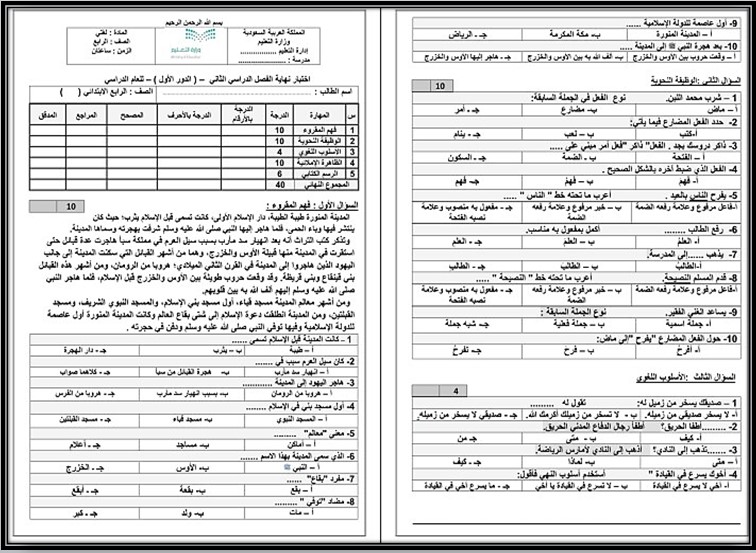 توزيع لغتى رابع ابتدائي ف2 الفصل الدراسي الثاني