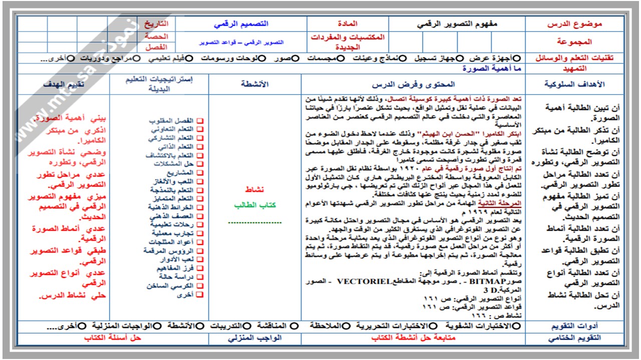 مفردات الدرس منصة مدرستي تصميم رقمي مسارات الفصل الثاني مفردات الدرس منصة مدرستي تصميم رقمي مسارات الفصل الثاني