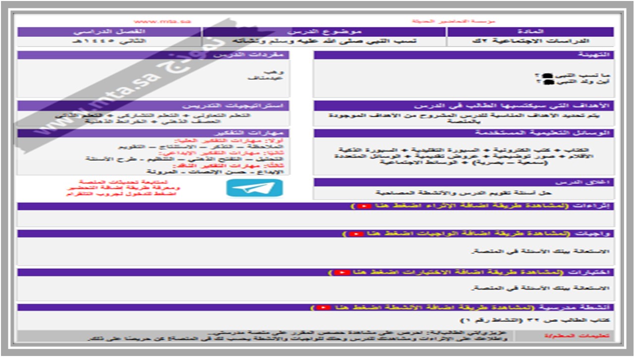 مفردات الدرس منصه مدرستى اجتماعيات التعليم المستمر الفصل الثاني 