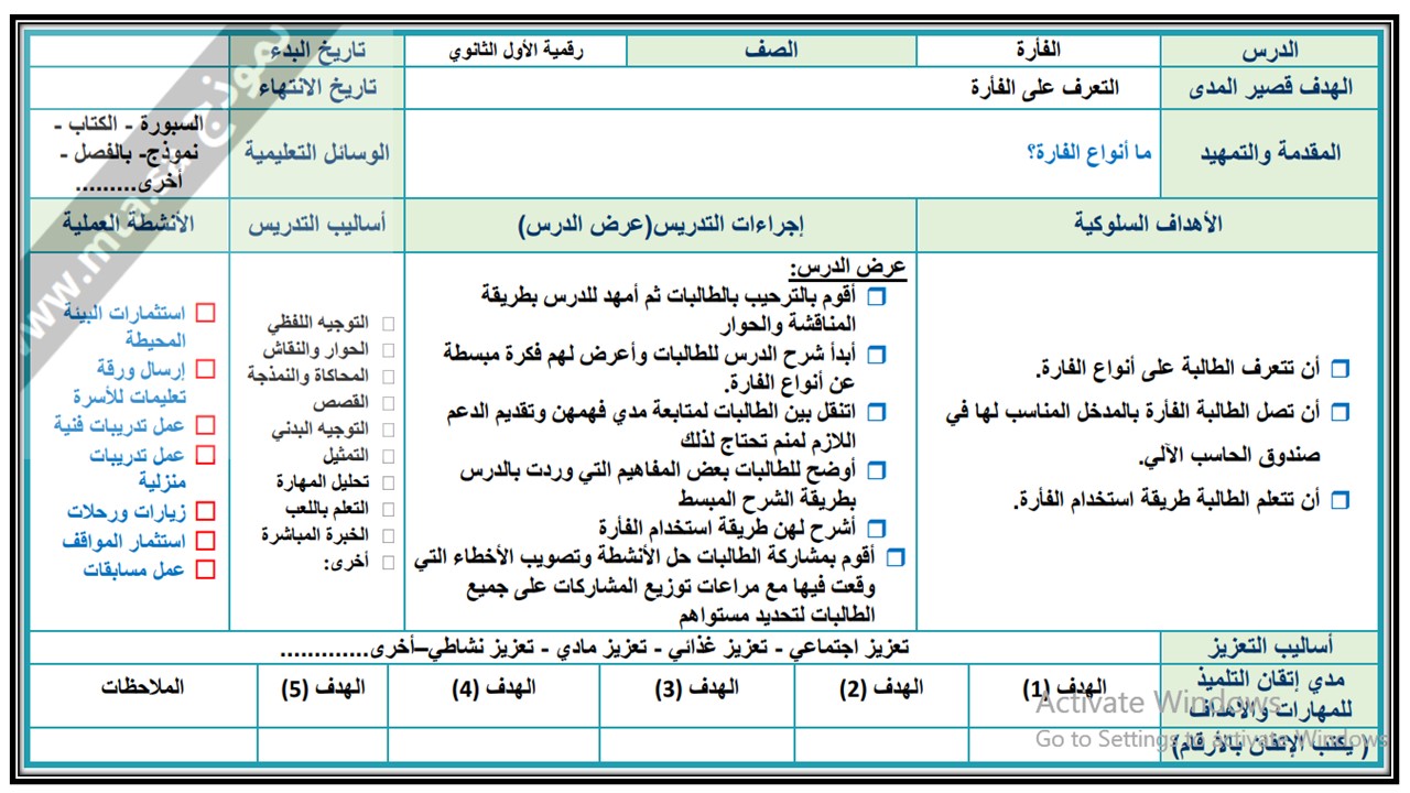مهارات التفكير لمنصة مدرستي مهارات رقمية التربية الفكرية الفصل الثاني 