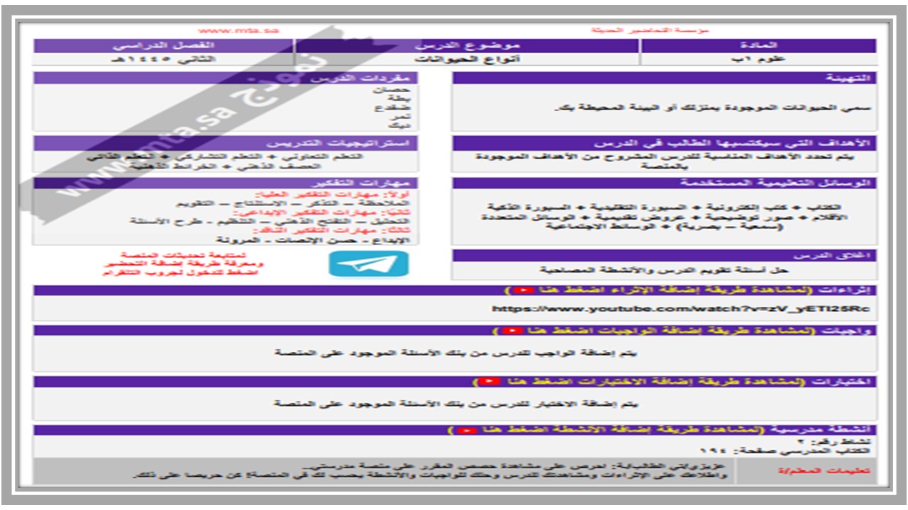 مهارات التفكير منصة مدرستى العلوم التربية الفكرية الفصل الثاني