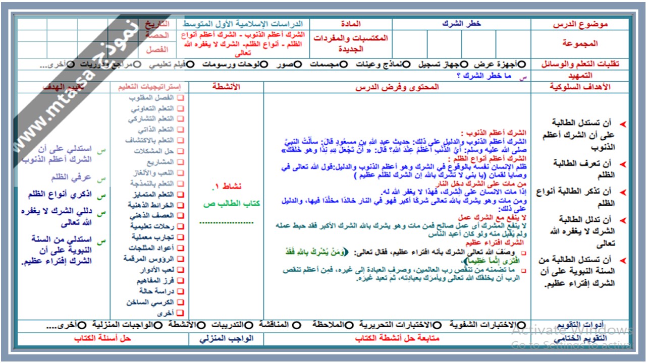 مهارات التفكير منصة مدرستي توحيد الصف الأول متوسط الفصل الثاني 