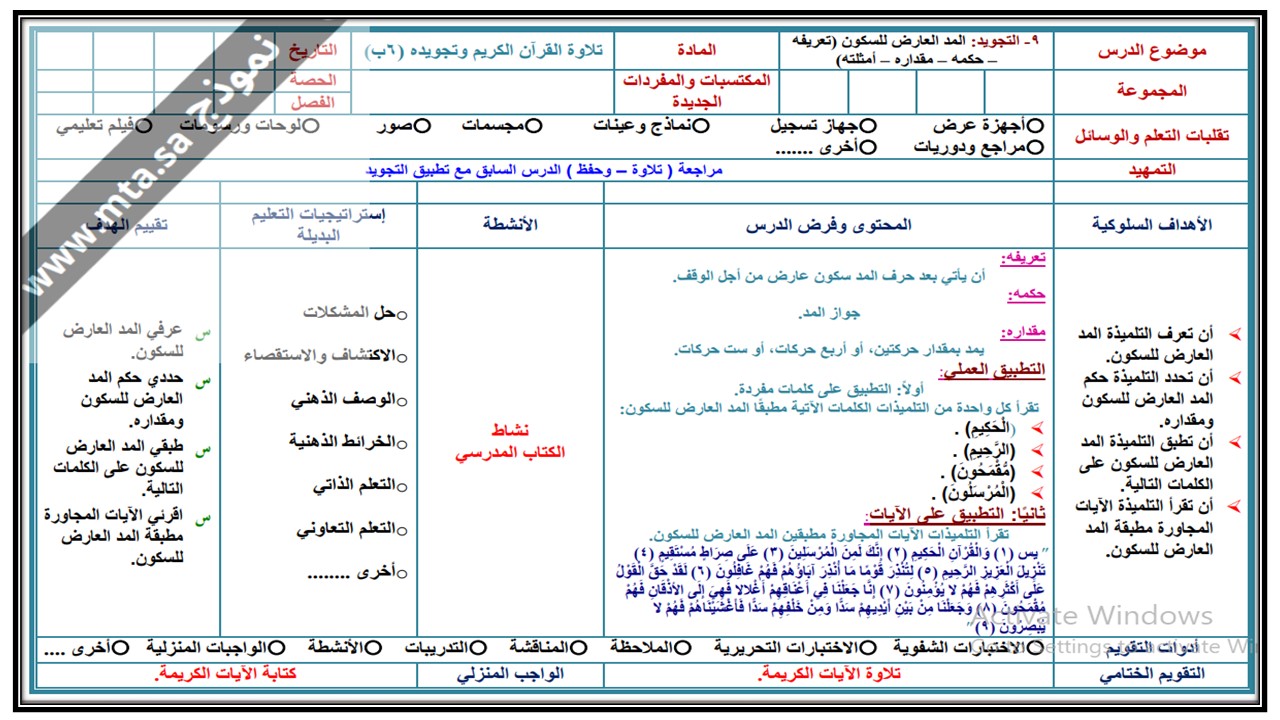 مهارات التفكير منصة مدرستي قرآن الكريم الصف السادس الابتدائي الفصل الثاني