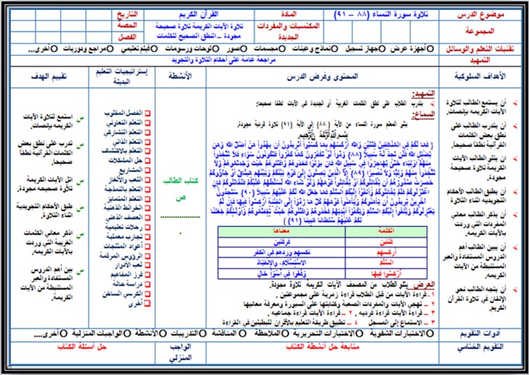 أوراق عمل القرآن الكريم 3 مسارات