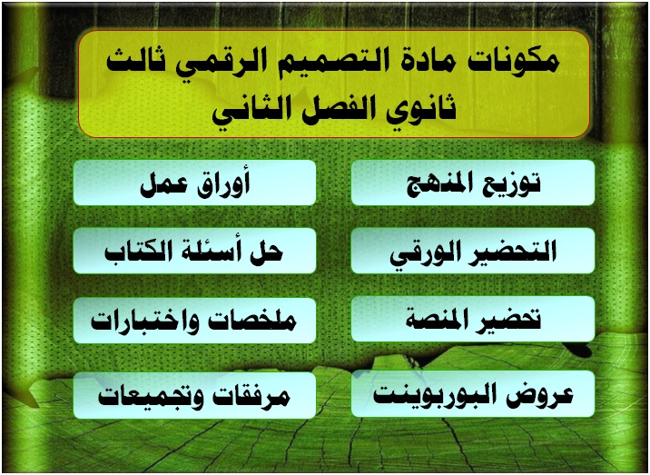 كتاب مادة التصميم الرقمي ثالث ثانوي الفصل الثاني مكونات مادة التصميم الرقمي ثالث ثانوي الفصل الثاني