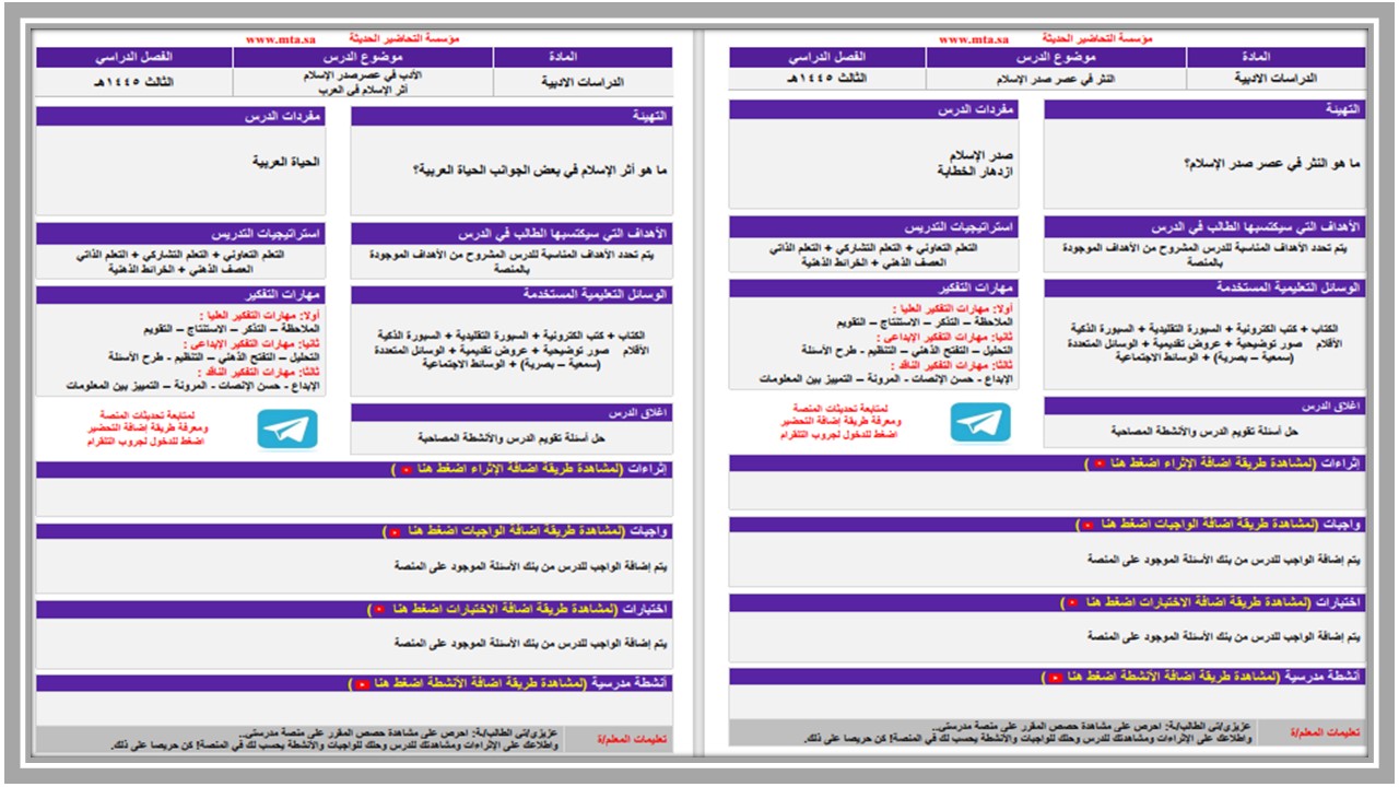 أوراق عمل الدراسات الأدبية مسارات الترم الثالث 