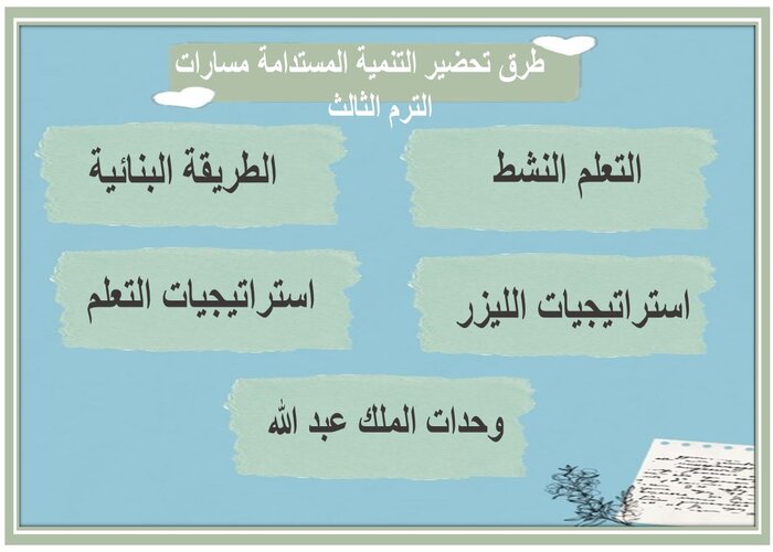 بوربوينت التنمية المستدامة مسارات الترم الثالث 