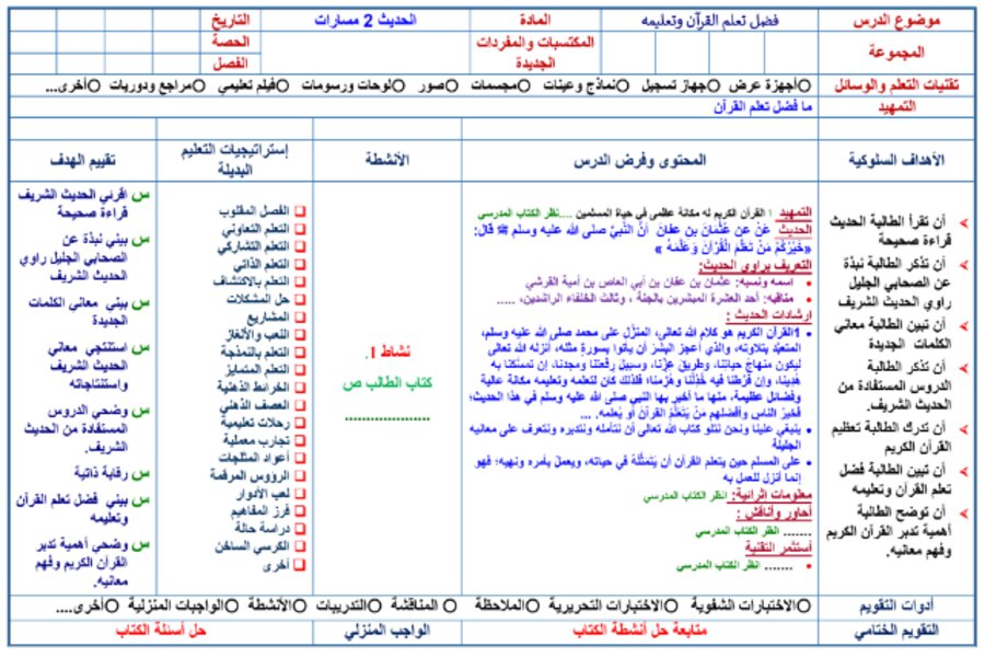 تحضير الحديث 2 مسارات الفصل الثالث