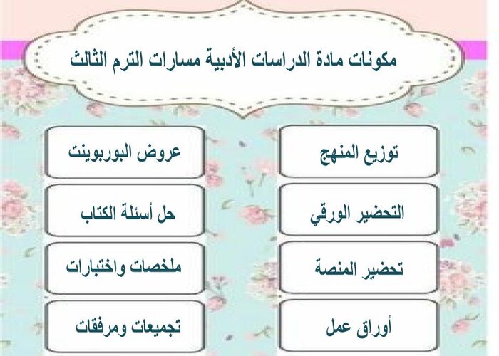 تحضير الدراسات الأدبية مسارات الترم الثالث