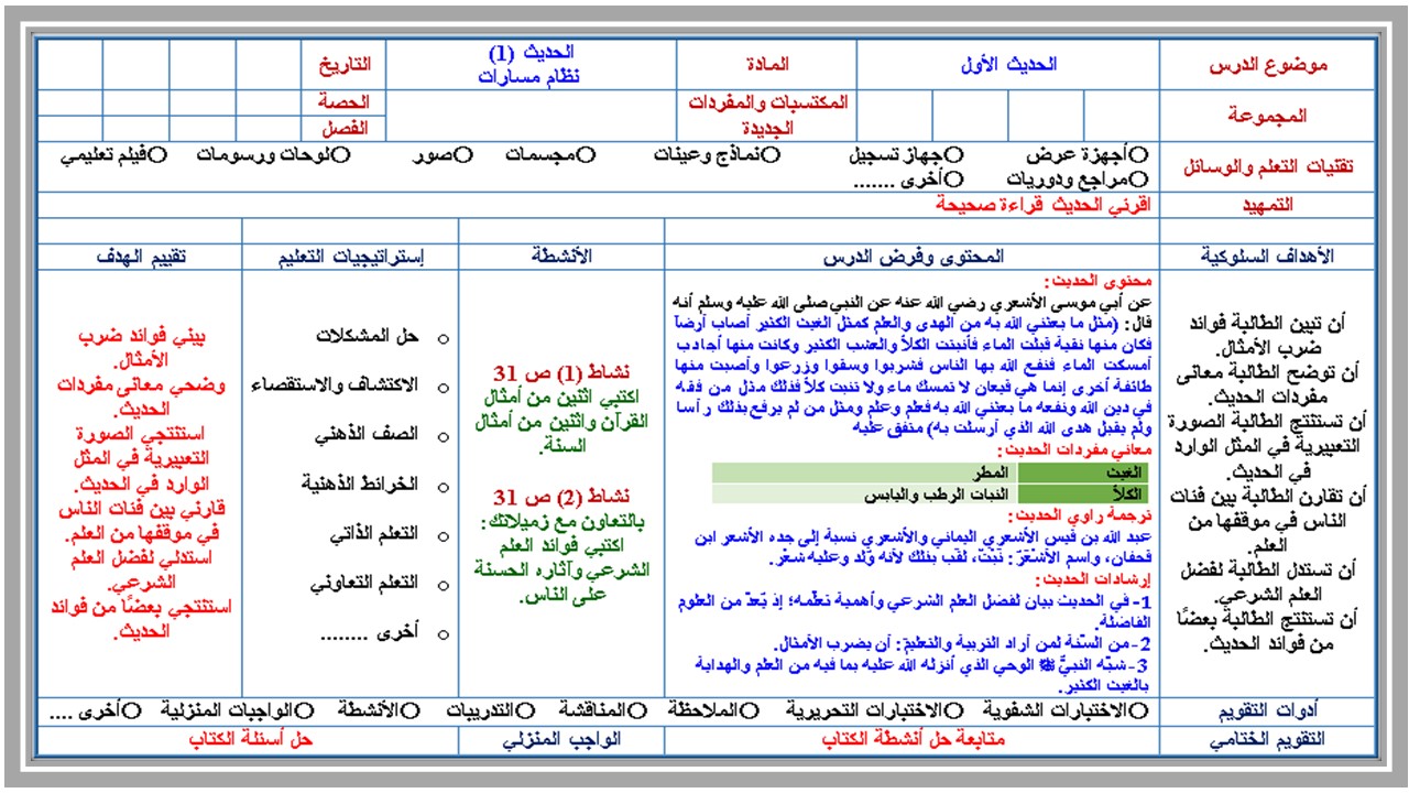تحضير المنصة مادة حديث 1 مسارات الفصل الثالث تحضير المنصة مادة حديث 1 مسارات الفصل الثالث