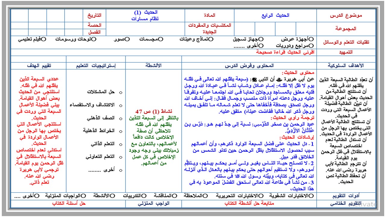 تحضير حديث 1 مسارات الفصل الثالث تحضير حديث 1 مسارات الفصل الثالث