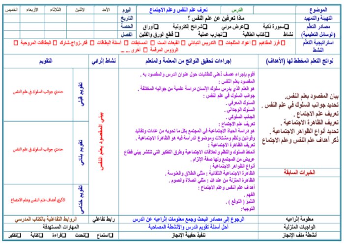 تحضير دراسات نفسية واجتماعية مسارات الترم الثالث